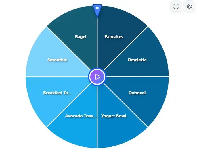 Example wheel built with colorful segments
